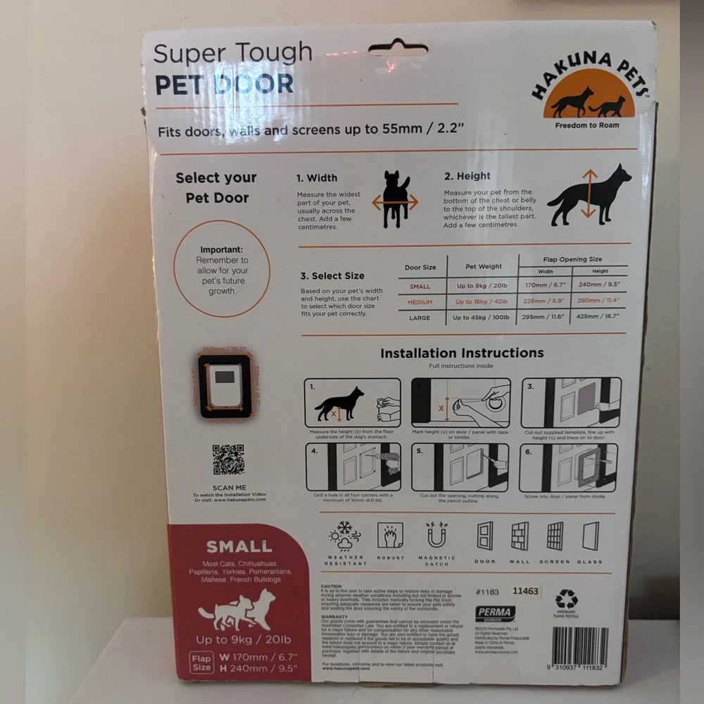 Super Tough Pet Door - Black
